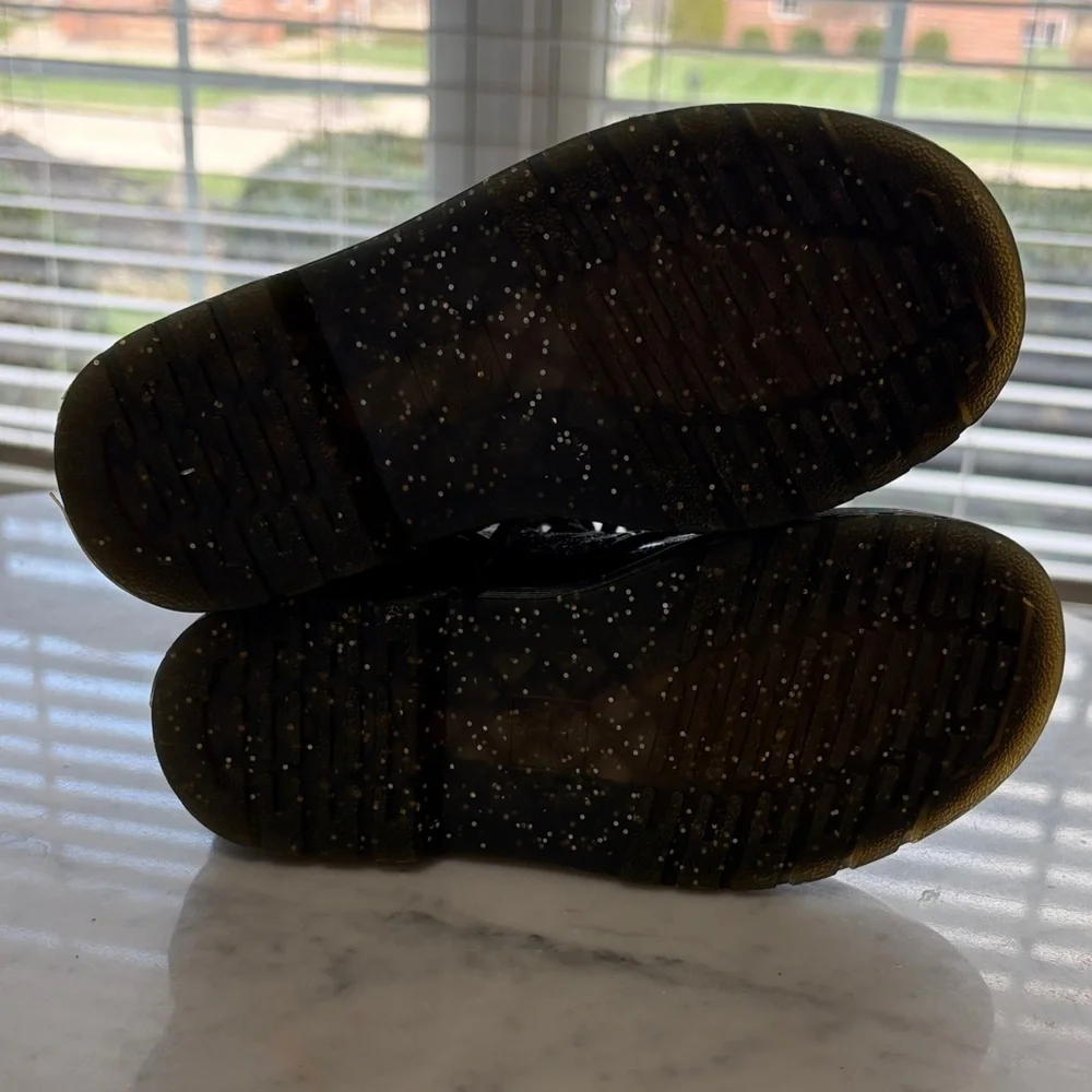 Dr. Martens Black Sparkle Leather Boots - Picture 4 of 8